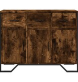 VidaXL Dressoir 97x32,5x74,5 cm bewerkt hout gerookt eikenkleurig