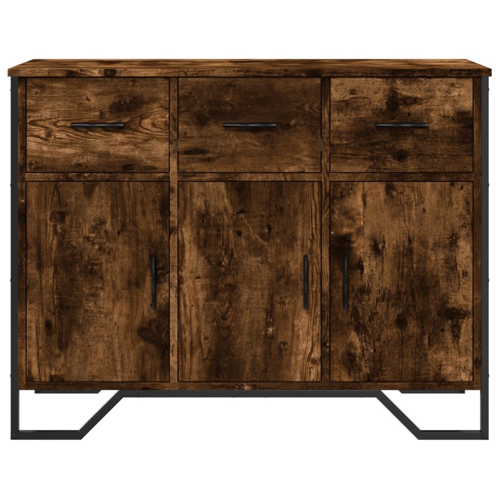 VidaXL Dressoir 97x32,5x74,5 cm bewerkt hout gerookt eikenkleurig