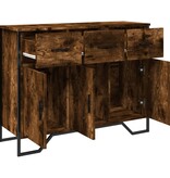VidaXL Dressoir 97x32,5x74,5 cm bewerkt hout gerookt eikenkleurig