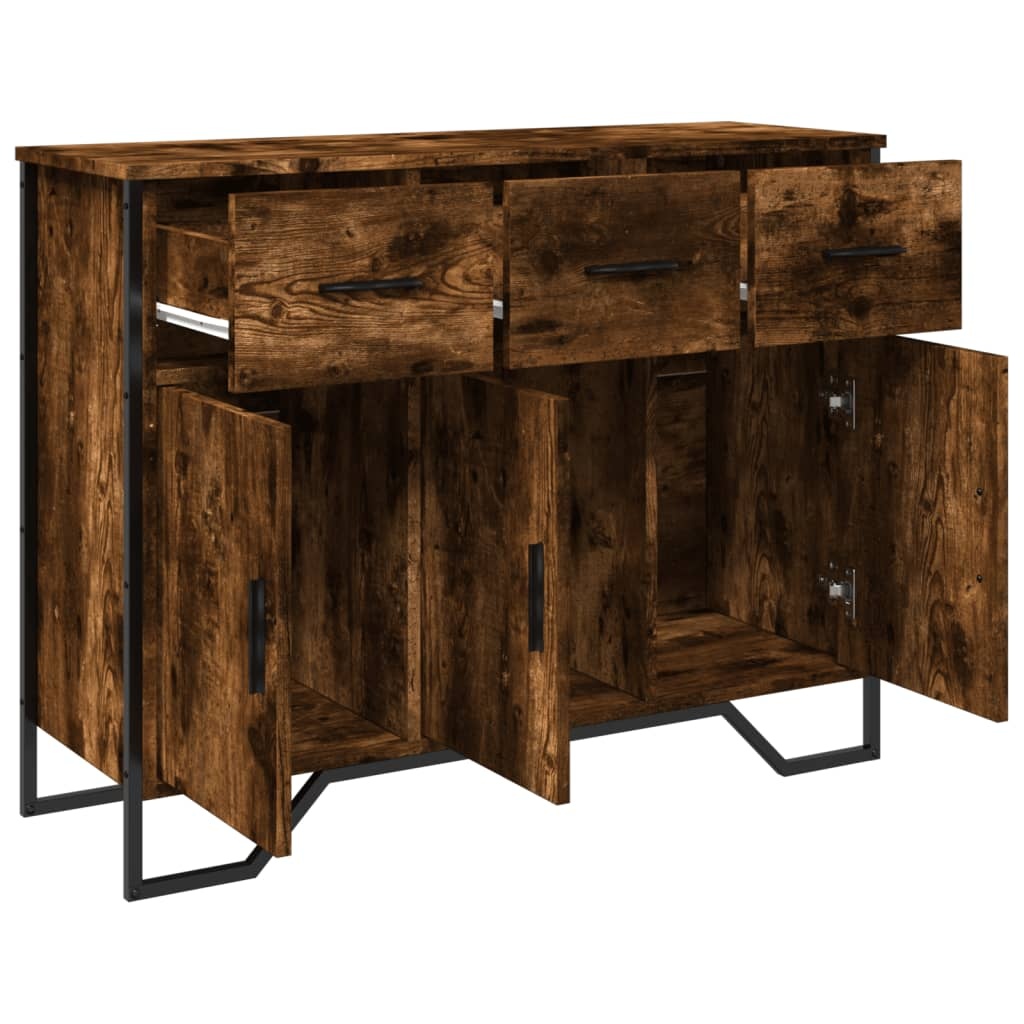VidaXL Dressoir 97x32,5x74,5 cm bewerkt hout gerookt eikenkleurig