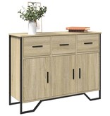 VidaXL Dressoir 97x32,5x74,5 cm bewerkt hout sonoma eikenkleurig