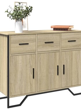 VidaXL Dressoir 97x32,5x74,5 cm bewerkt hout sonoma eikenkleurig