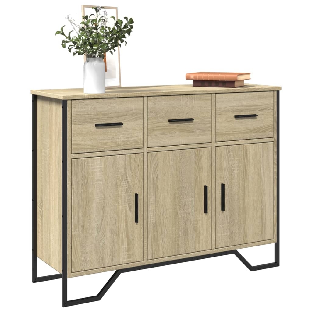 VidaXL Dressoir 97x32,5x74,5 cm bewerkt hout sonoma eikenkleurig