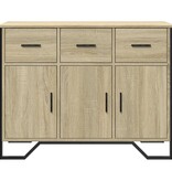VidaXL Dressoir 97x32,5x74,5 cm bewerkt hout sonoma eikenkleurig