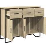 VidaXL Dressoir 97x32,5x74,5 cm bewerkt hout sonoma eikenkleurig
