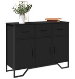 VidaXL Dressoir 97x32,5x74,5 cm bewerkt hout zwart