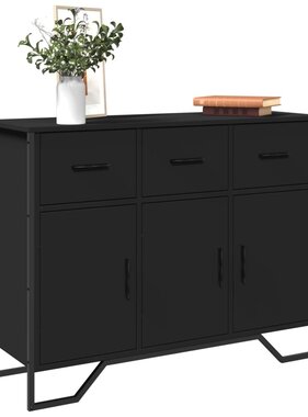 VidaXL Dressoir 97x32,5x74,5 cm bewerkt hout zwart