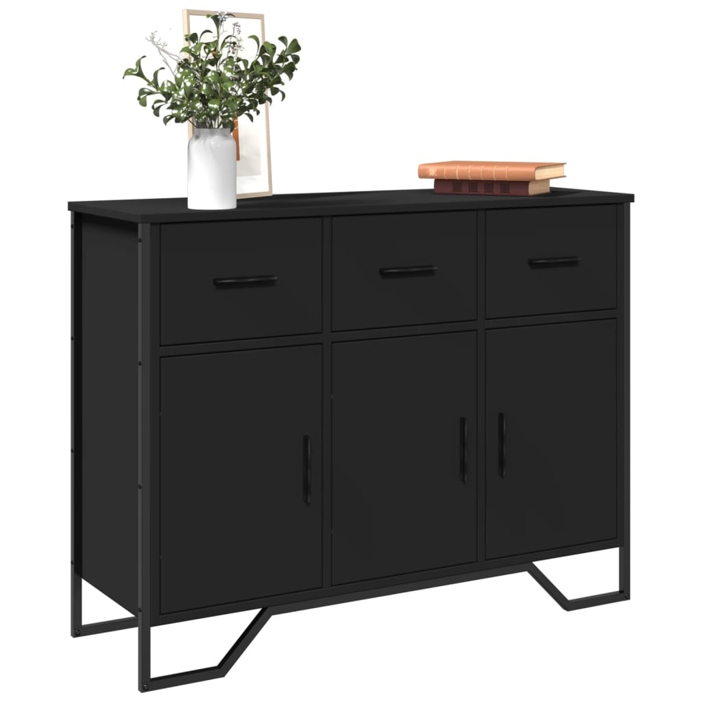 VidaXL Dressoir 97x32,5x74,5 cm bewerkt hout zwart