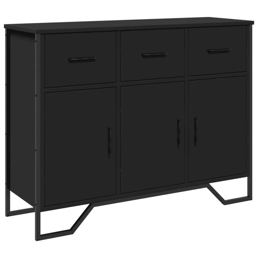 VidaXL Dressoir 97x32,5x74,5 cm bewerkt hout zwart