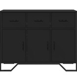VidaXL Dressoir 97x32,5x74,5 cm bewerkt hout zwart