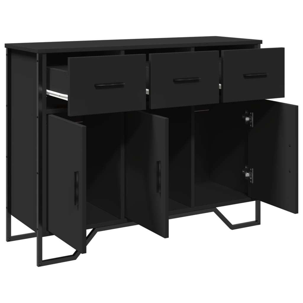 VidaXL Dressoir 97x32,5x74,5 cm bewerkt hout zwart