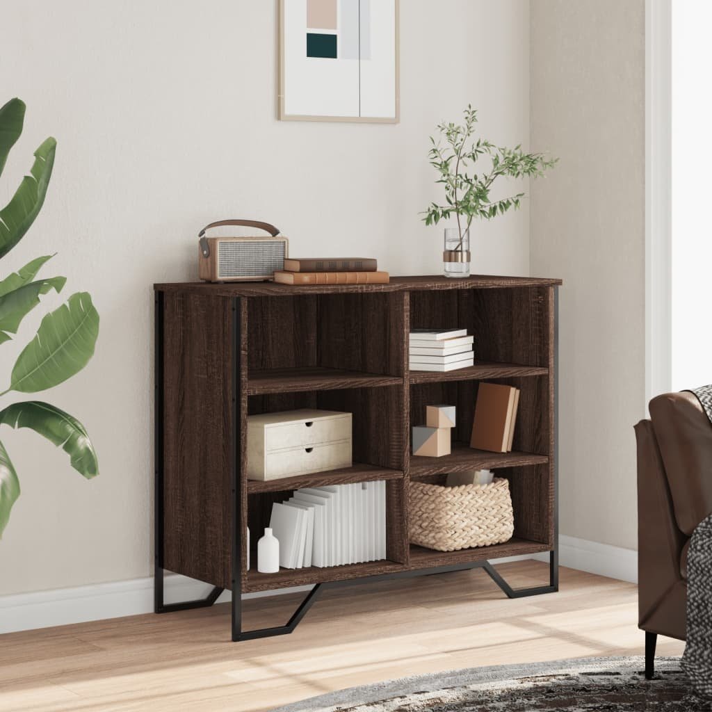 VidaXL Dressoir 91x35,5x74,5 cm bewerkt hout bruin eikenkleur