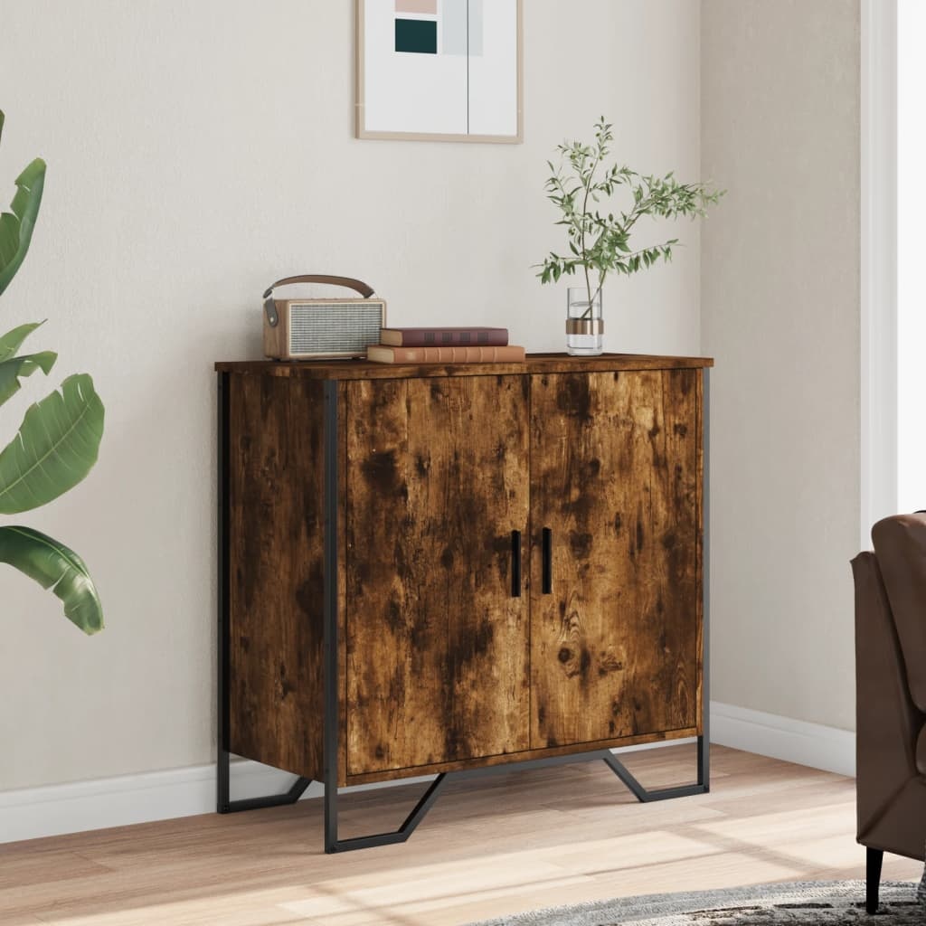 VidaXL Dressoir 78x35,5x74,5 cm bewerkt hout gerookt eikenkleurig