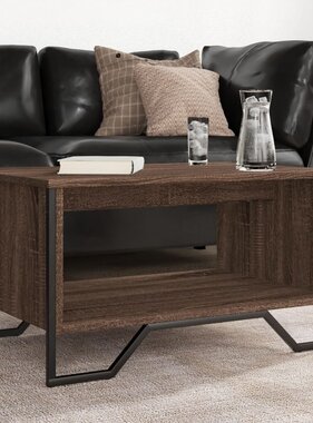 VidaXL Salontafel 75x51x40 cm bewerkt hout bruin eikenkleur
