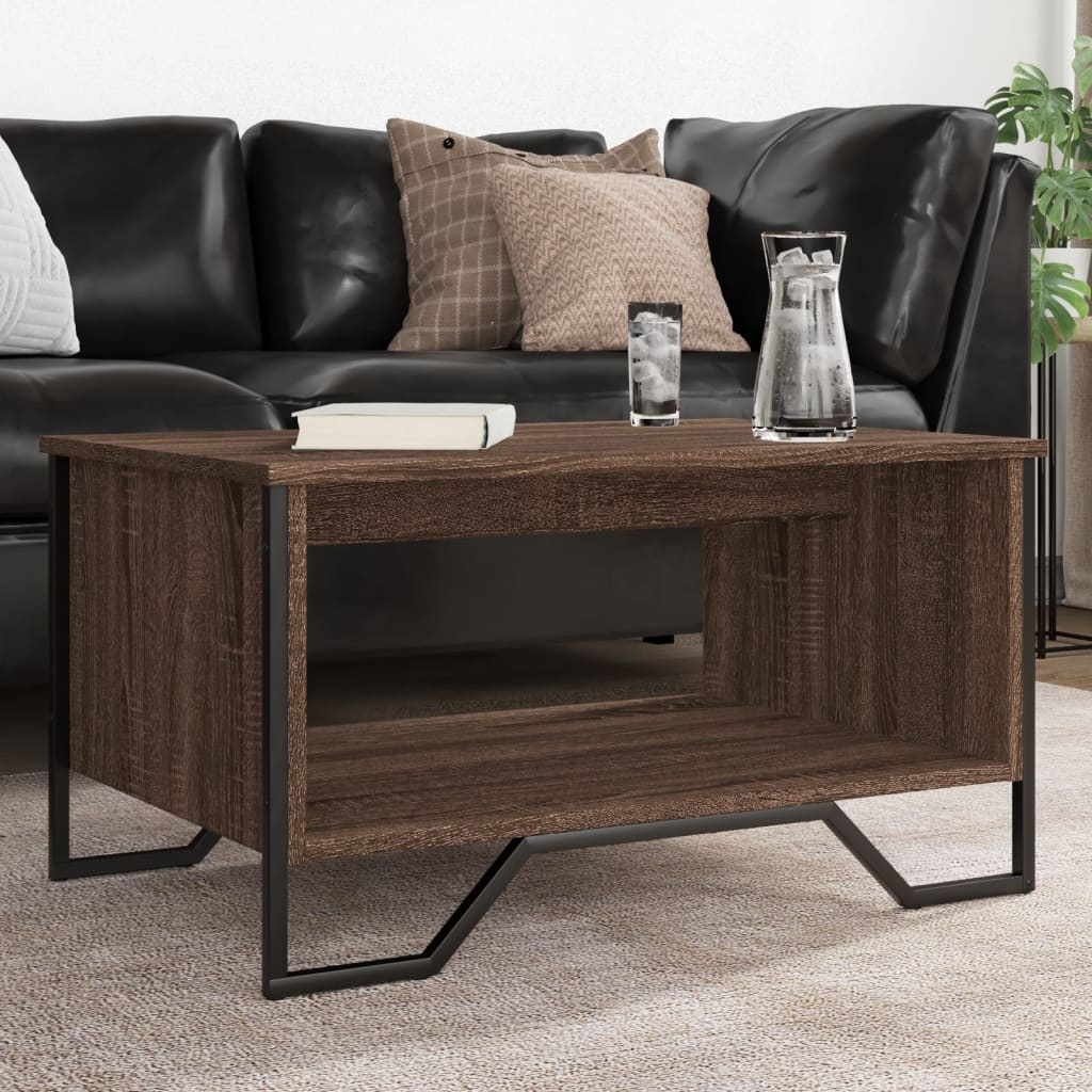 VidaXL Salontafel 75x51x40 cm bewerkt hout bruin eikenkleur