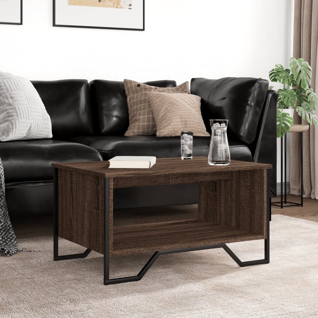 VidaXL Salontafel 75x51x40 cm bewerkt hout bruin eikenkleur