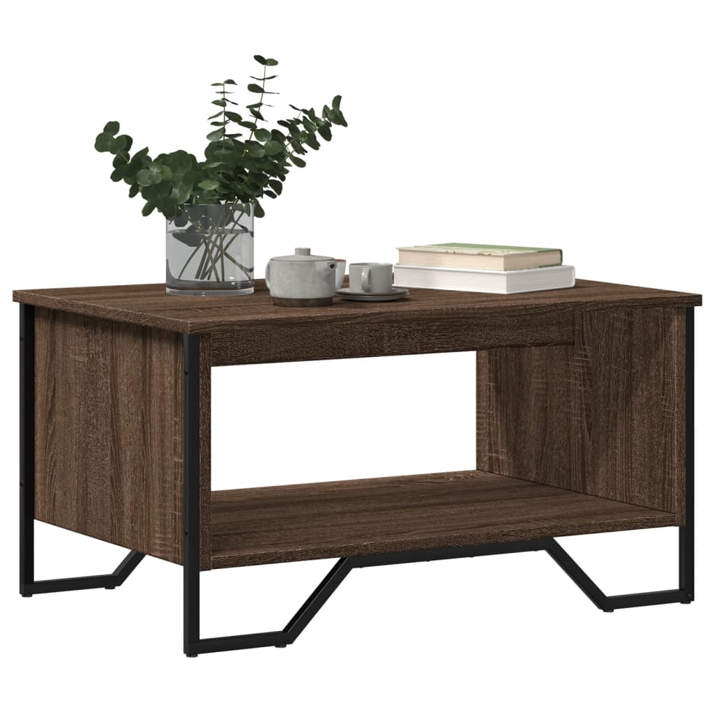 VidaXL Salontafel 75x51x40 cm bewerkt hout bruin eikenkleur