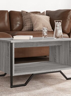 VidaXL Salontafel 75x51x40 cm bewerkt hout grijs sonoma eikenkleurig