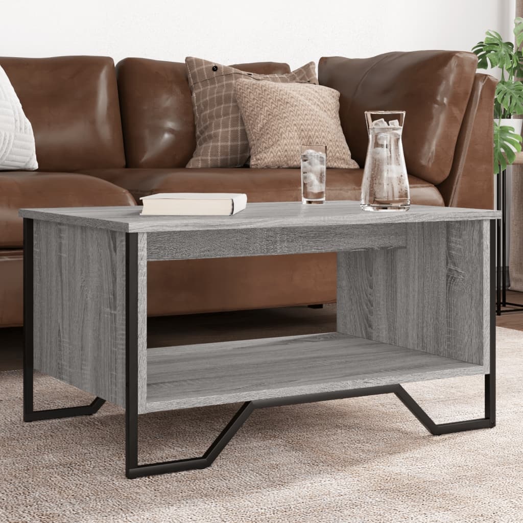 VidaXL Salontafel 75x51x40 cm bewerkt hout grijs sonoma eikenkleurig