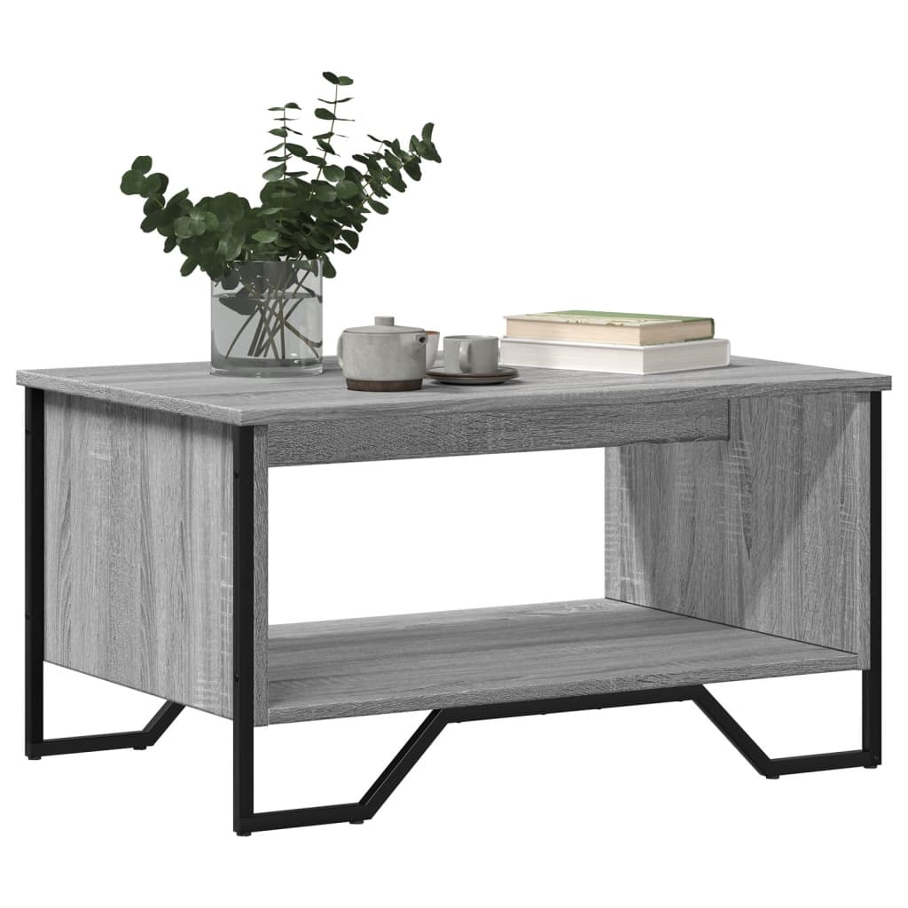 VidaXL Salontafel 75x51x40 cm bewerkt hout grijs sonoma eikenkleurig