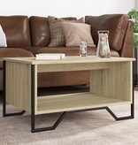 VidaXL Salontafel 75x51x40 cm bewerkt hout sonoma eikenkleurig