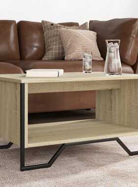 VidaXL Salontafel 75x51x40 cm bewerkt hout sonoma eikenkleurig