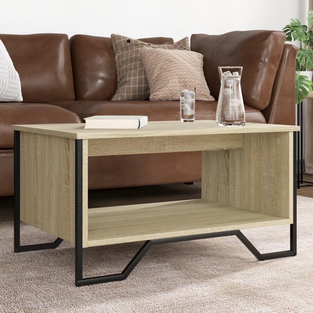 VidaXL Salontafel 75x51x40 cm bewerkt hout sonoma eikenkleurig