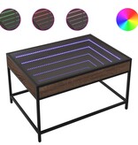 VidaXL Salontafel met Infinity LED 70x50x41 cm bruin eikenkleurig