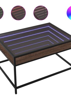 VidaXL Salontafel met Infinity LED 70x50x41 cm bruin eikenkleurig
