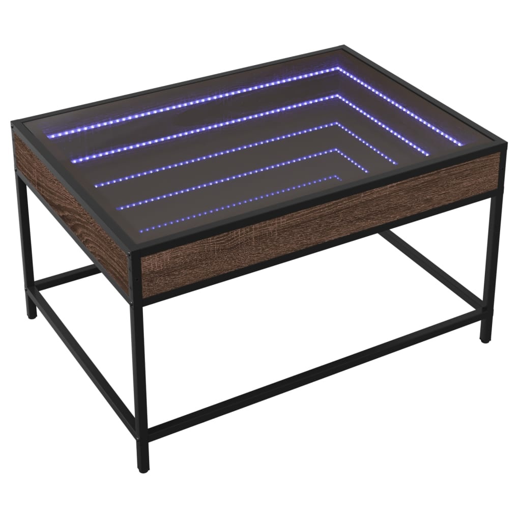 VidaXL Salontafel met Infinity LED 70x50x41 cm bruin eikenkleurig