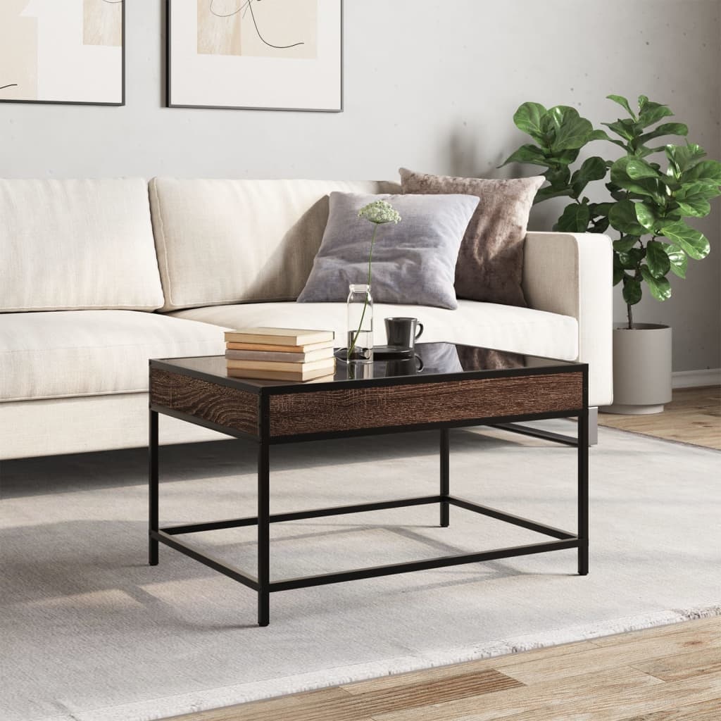 VidaXL Salontafel met Infinity LED 70x50x41 cm bruin eikenkleurig