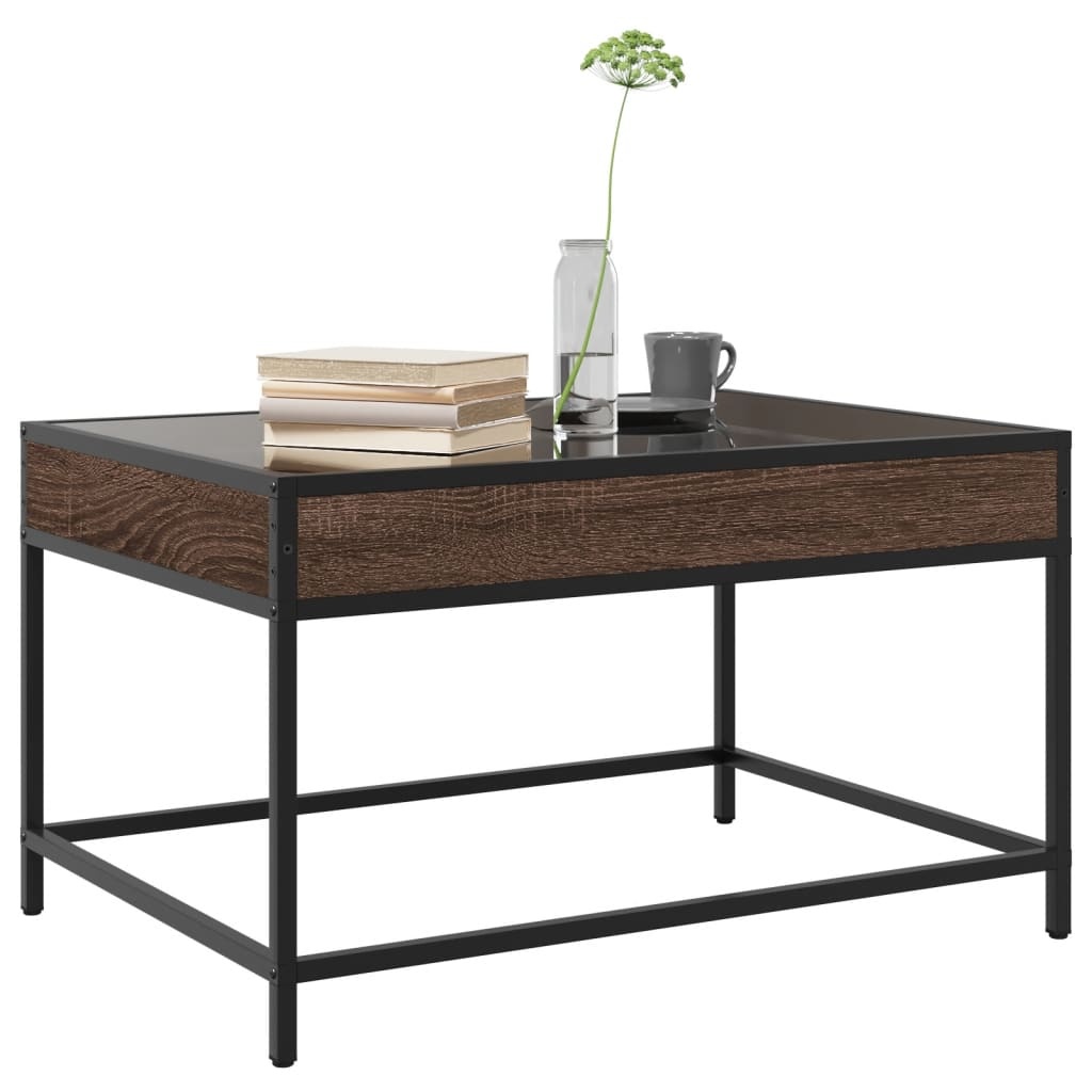 VidaXL Salontafel met Infinity LED 70x50x41 cm bruin eikenkleurig