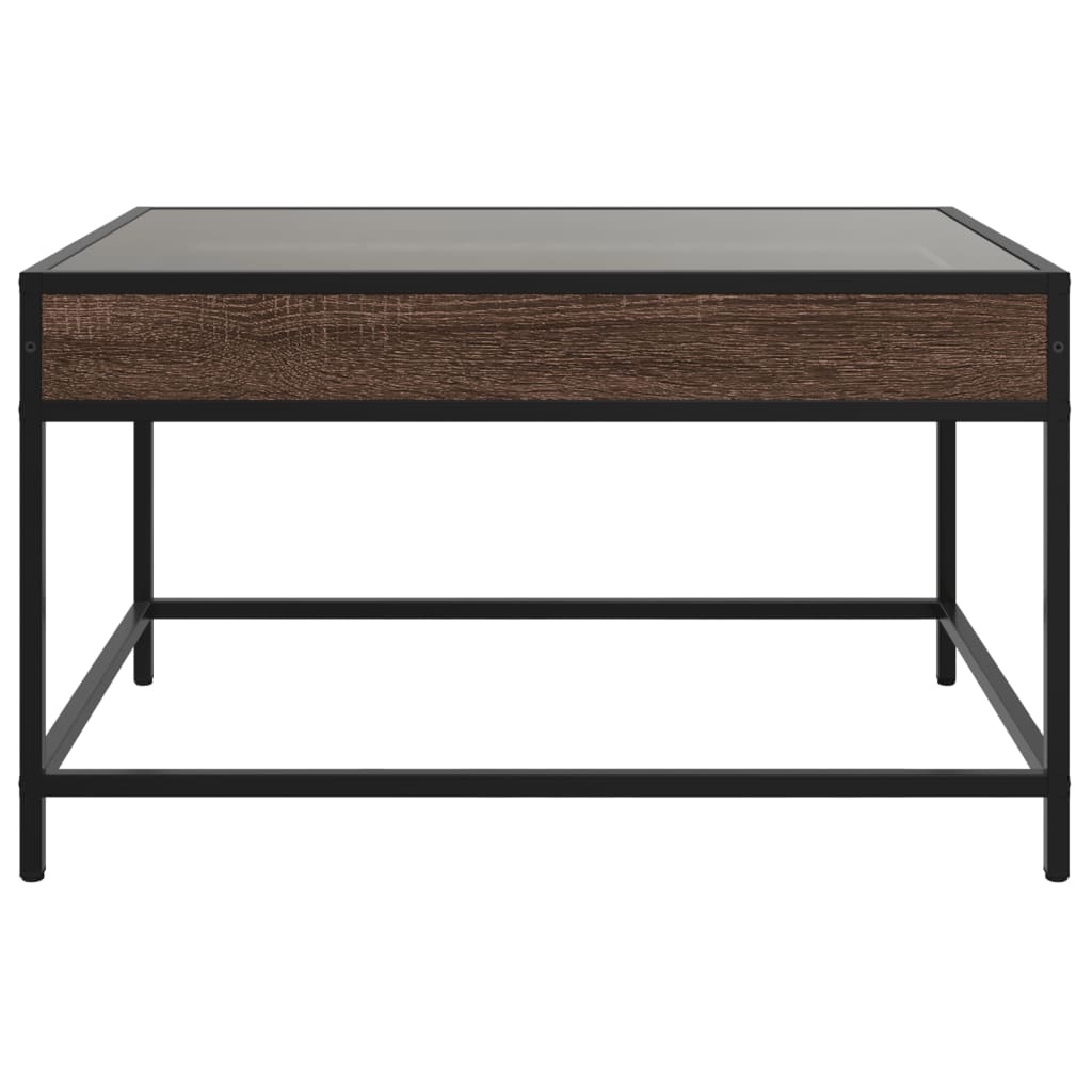 VidaXL Salontafel met Infinity LED 70x50x41 cm bruin eikenkleurig