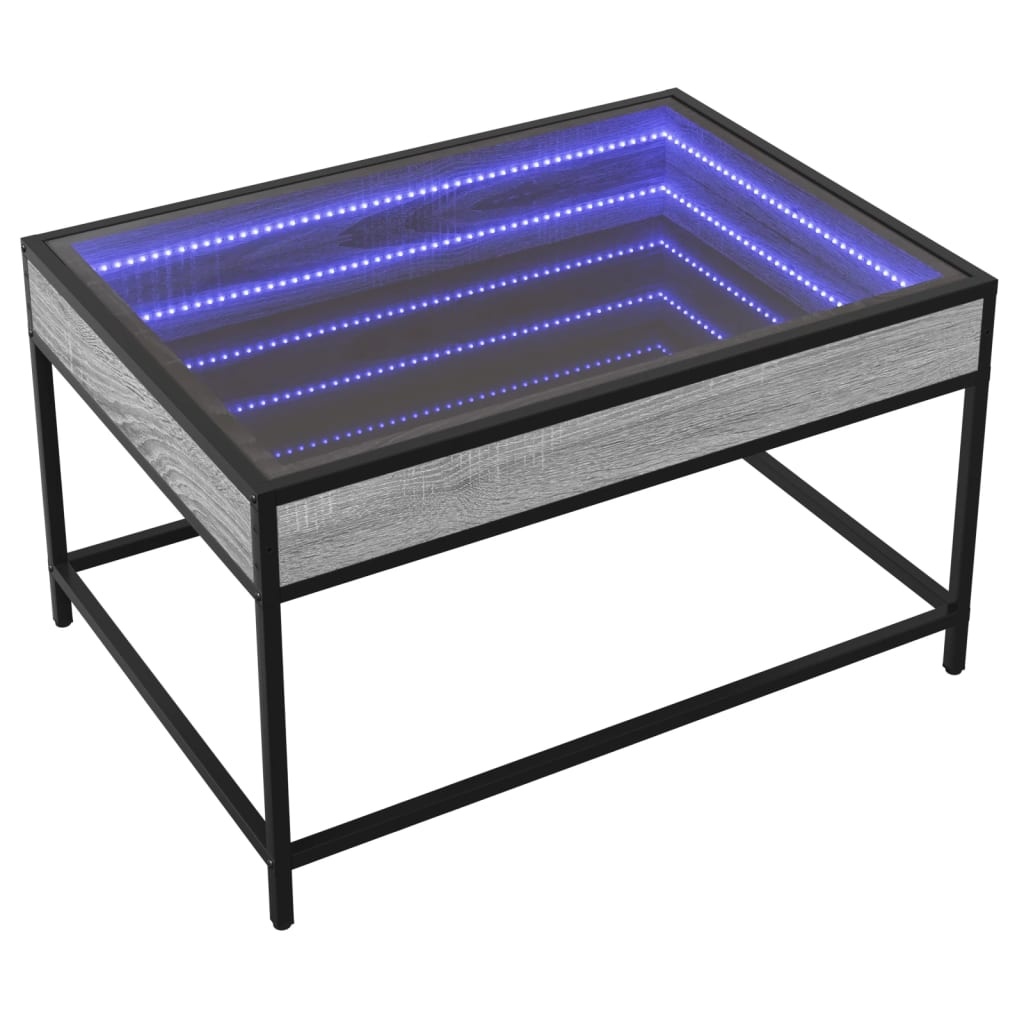 VidaXL Salontafel met Infinity LED 70x50x41 cm grijs sonoma eikenkleur