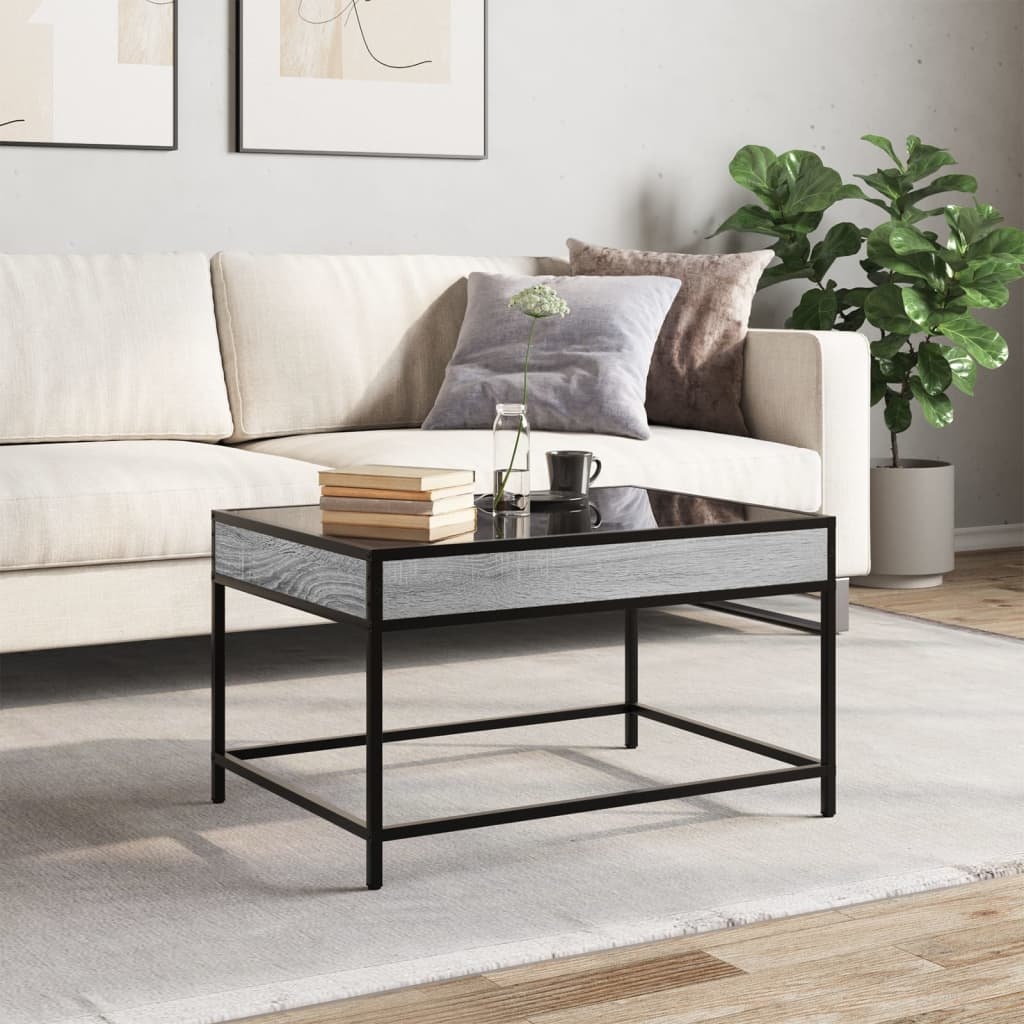 VidaXL Salontafel met Infinity LED 70x50x41 cm grijs sonoma eikenkleur