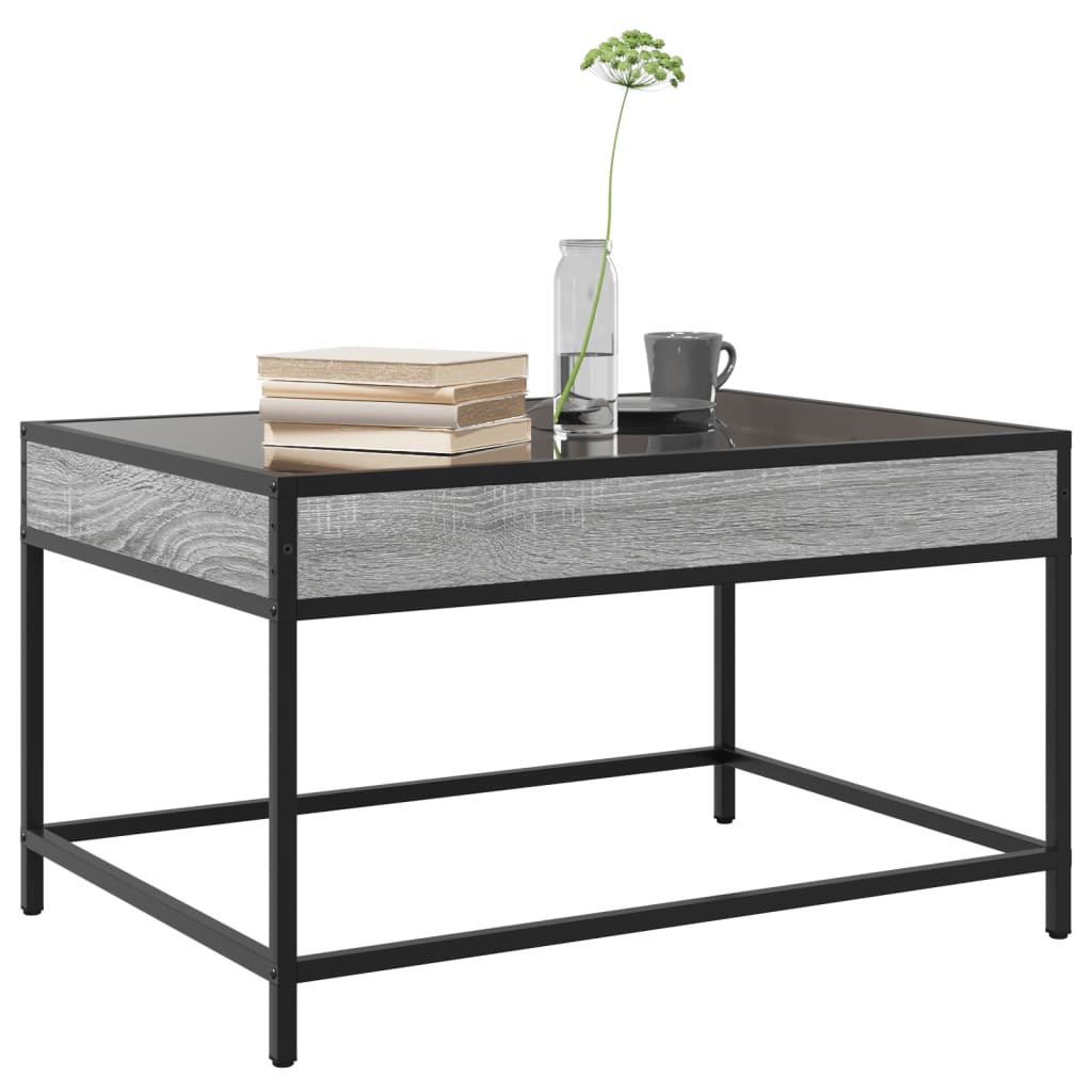 VidaXL Salontafel met Infinity LED 70x50x41 cm grijs sonoma eikenkleur