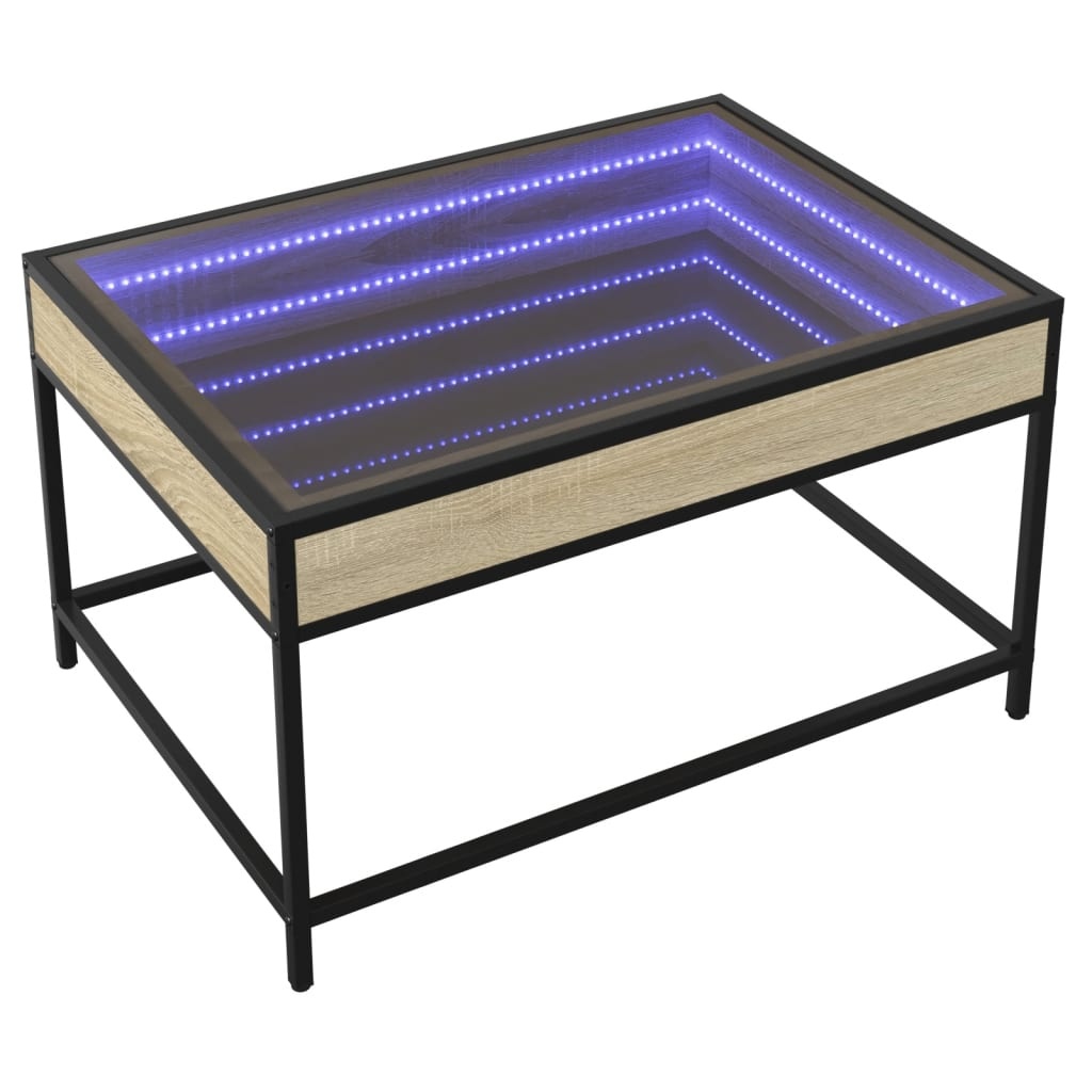 VidaXL Salontafel met Infinity LED 70x50x41 cm sonoma eikenkleurig