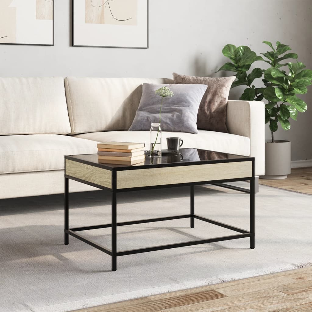 VidaXL Salontafel met Infinity LED 70x50x41 cm sonoma eikenkleurig