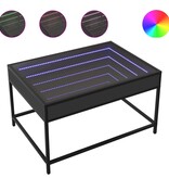 VidaXL Salontafel met Infinity LED 70x50x41 cm zwart