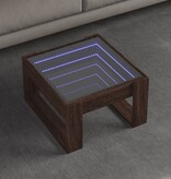 VidaXL Salontafel met Infinity LED 50x53x30 cm bruin eikenkleurig