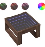VidaXL Salontafel met Infinity LED 50x53x30 cm bruin eikenkleurig