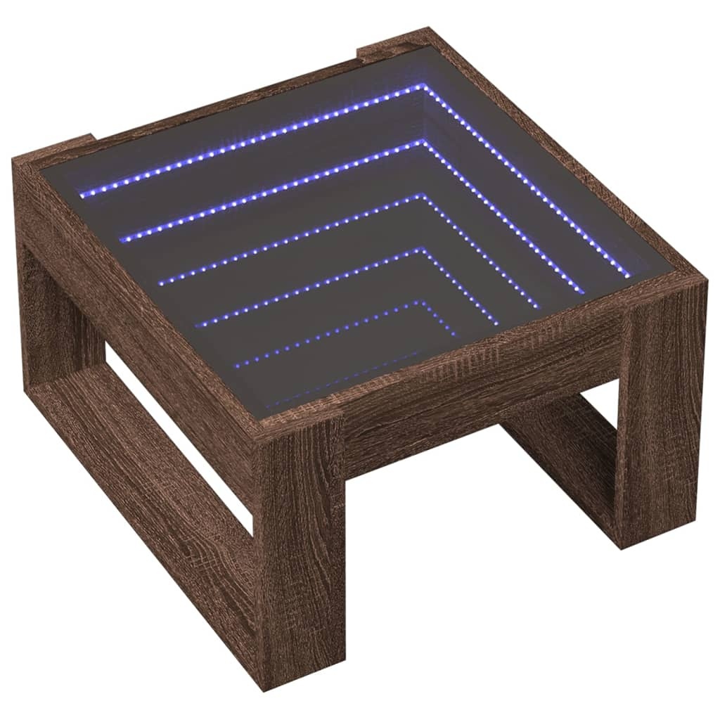 VidaXL Salontafel met Infinity LED 50x53x30 cm bruin eikenkleurig
