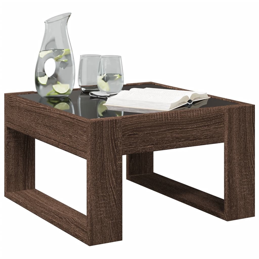 VidaXL Salontafel met Infinity LED 50x53x30 cm bruin eikenkleurig