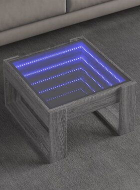 VidaXL Salontafel met Infinity LED 50x53x30 cm grijs sonoma eikenkleur