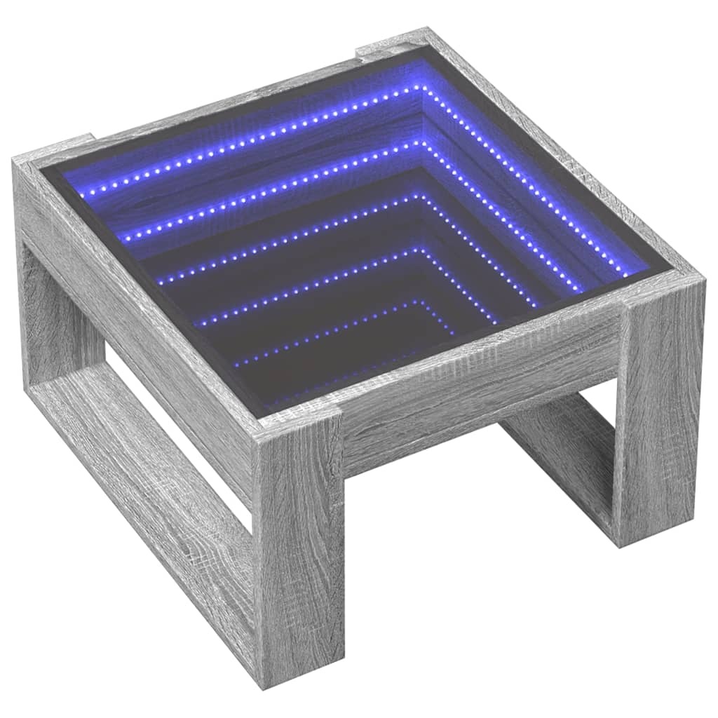 VidaXL Salontafel met Infinity LED 50x53x30 cm grijs sonoma eikenkleur
