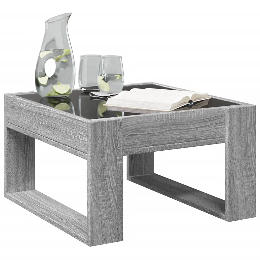 VidaXL Salontafel met Infinity LED 50x53x30 cm grijs sonoma eikenkleur
