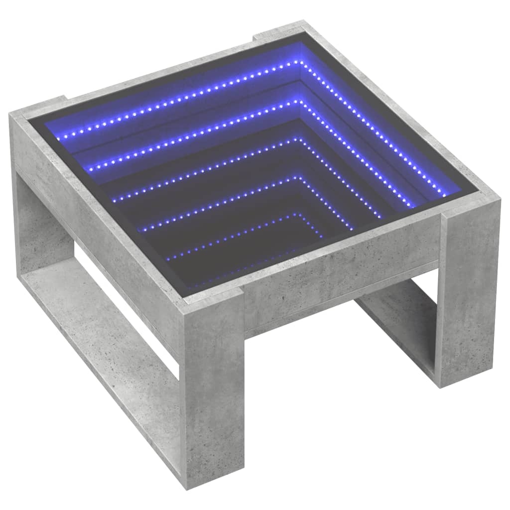 VidaXL Salontafel met Infinity LED 50x53x30 cm betongrijs