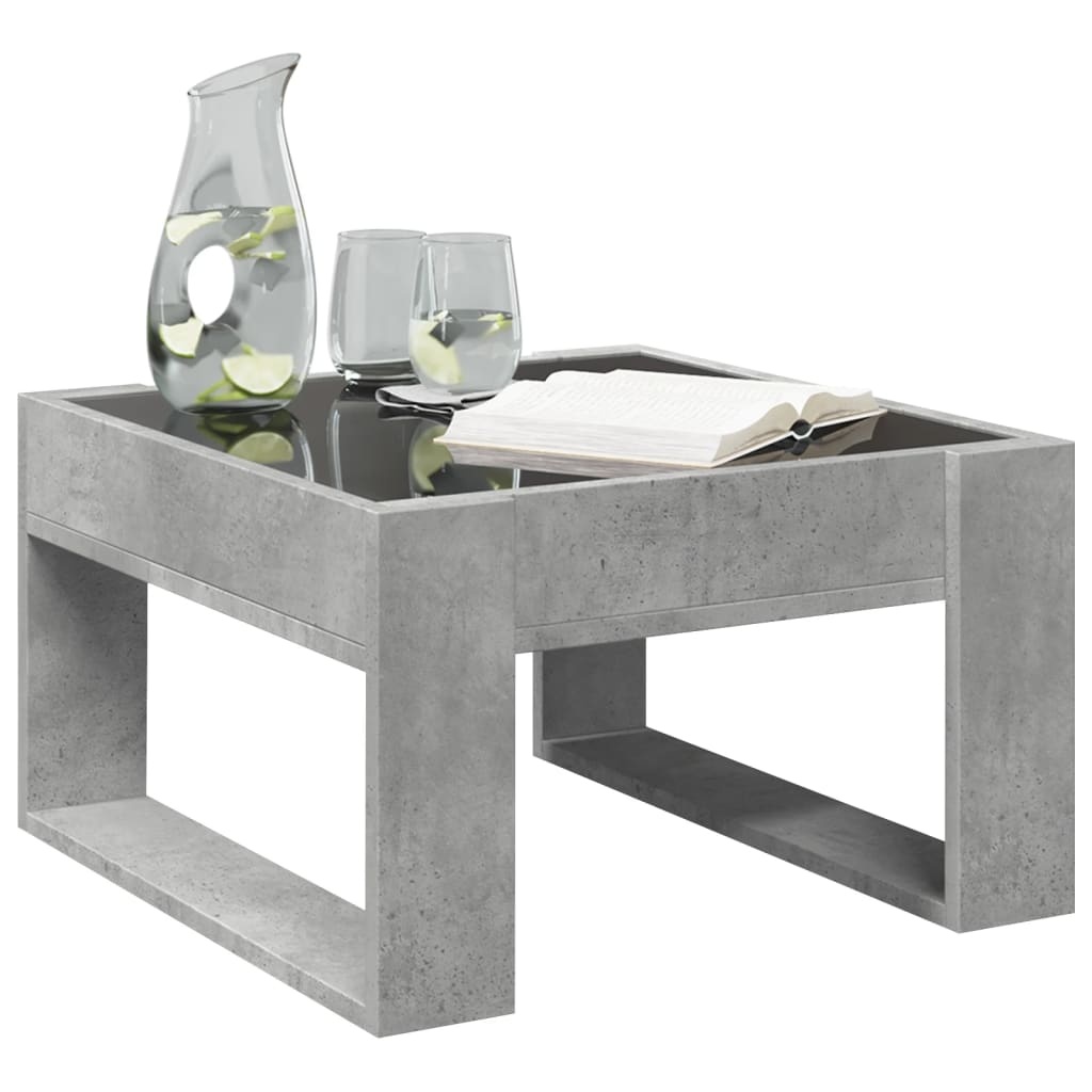 VidaXL Salontafel met Infinity LED 50x53x30 cm betongrijs