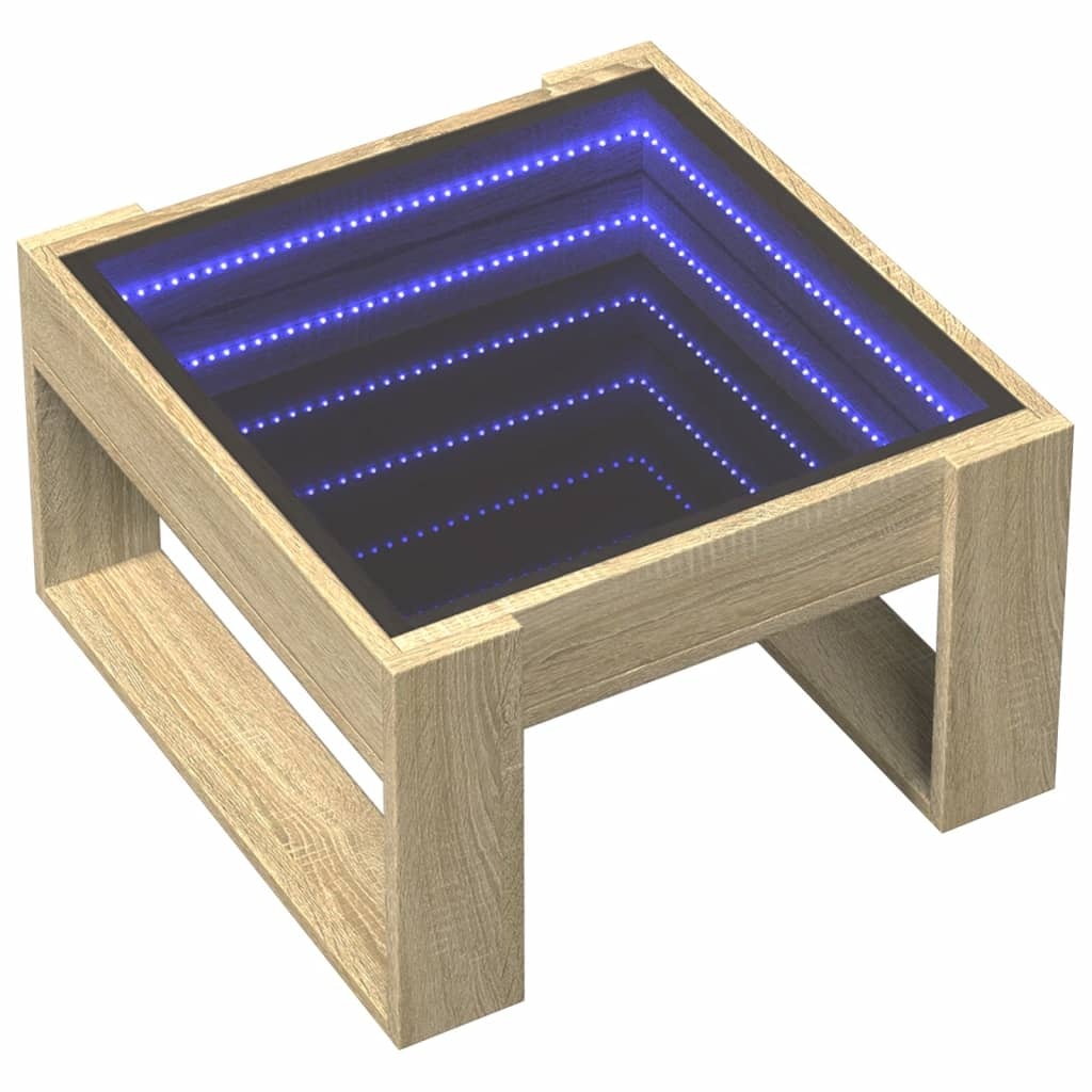 VidaXL Salontafel met Infinity LED 50x53x30 cm sonoma eikenkleurig