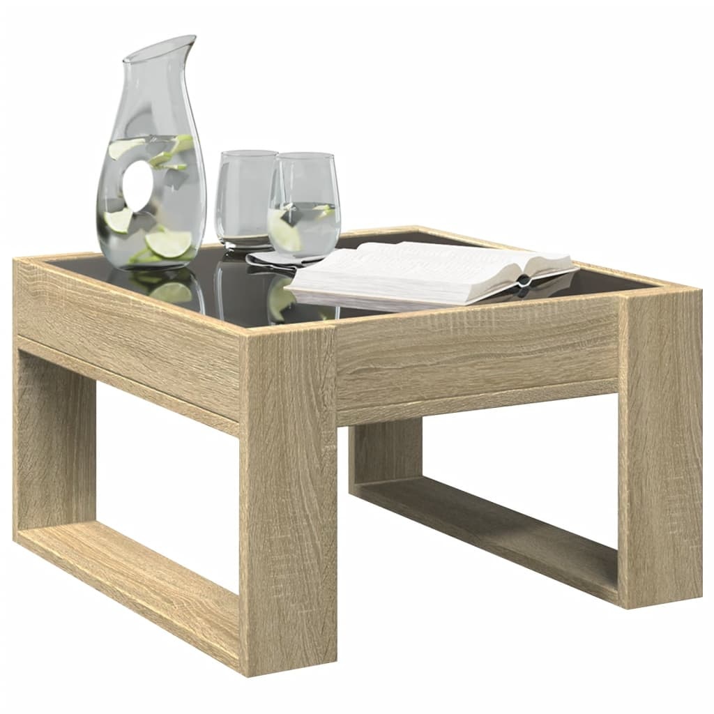 VidaXL Salontafel met Infinity LED 50x53x30 cm sonoma eikenkleurig